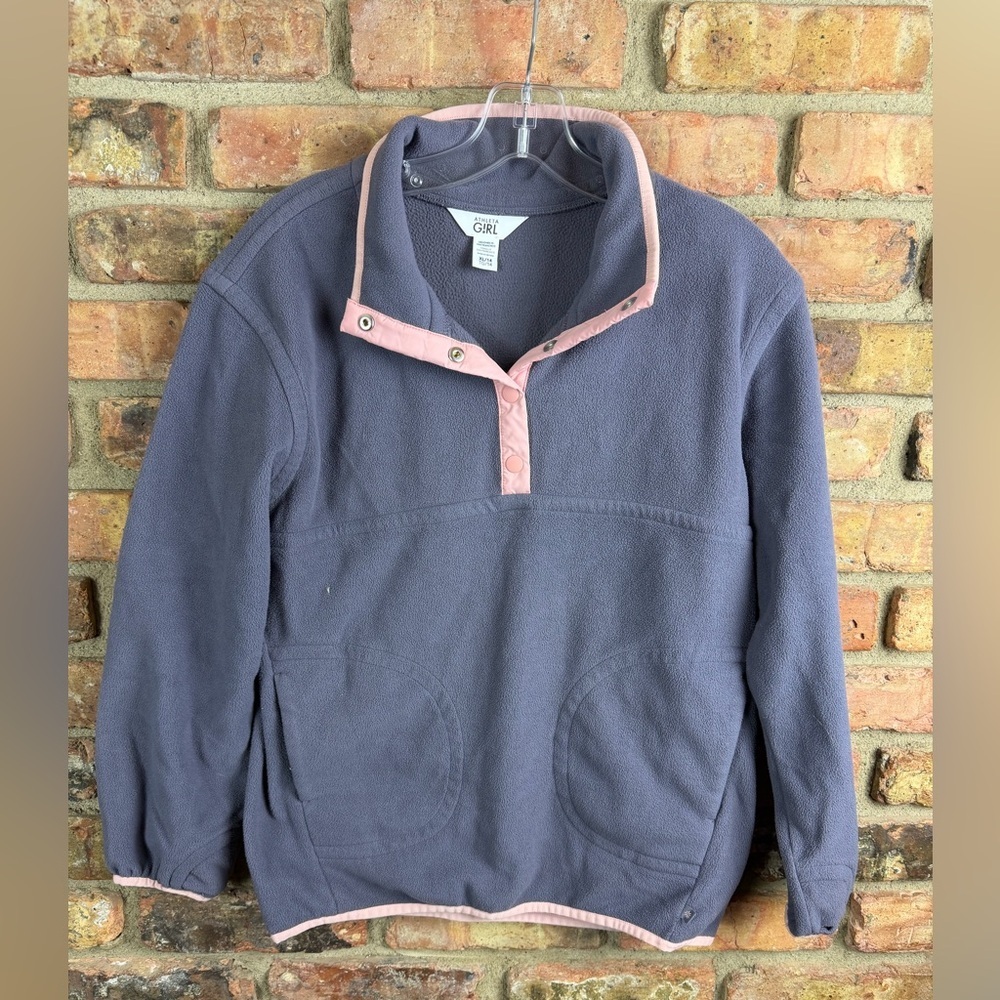ATHLETA Girl Cold Snap Fleece Sweatshirt Purple & Pink Girls Size‎ XL / 14